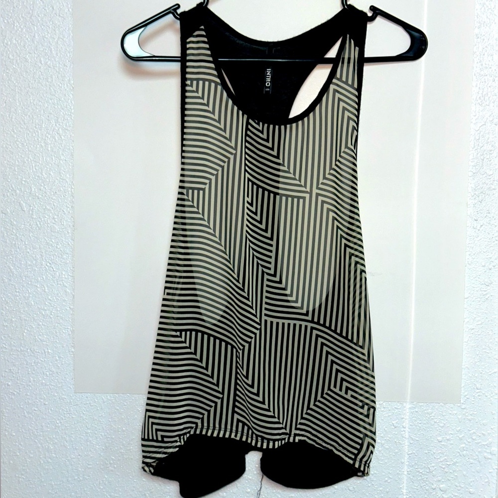 Intro Black & White Striped Tank